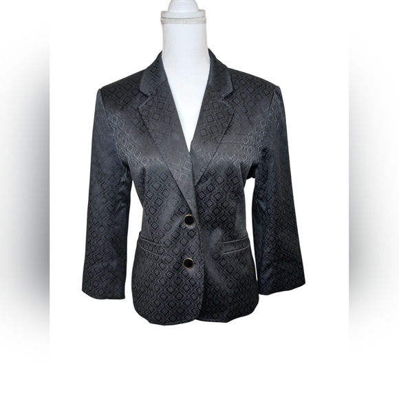 Banana Republic Jackets & Blazers - Banana Republic Black Jacquard Blazer Size 14